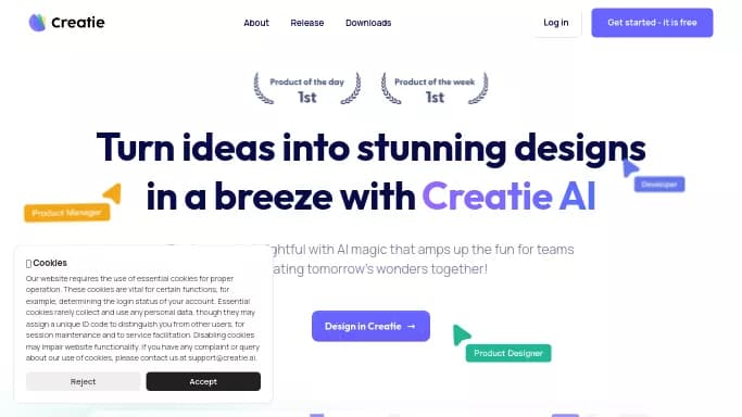 Creatie AI — бесплатная нейросеть для дизайна.