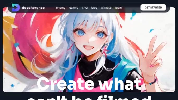 Decoherence — платная нейросеть для создания видео. Бесплатная версия с ограниченным функционалом, есть платные тарифы.