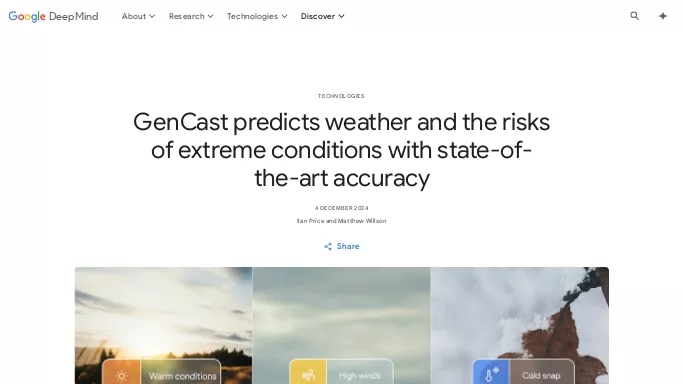 GenCast — бесплатная нейросеть undefined, для научно-исследовательской деятельности.