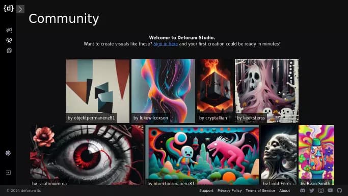 Deforum Studio — платная нейросеть для редактирования изображений, для создания видео. Бесплатная версия с ограниченным функционалом, есть платные тарифы.