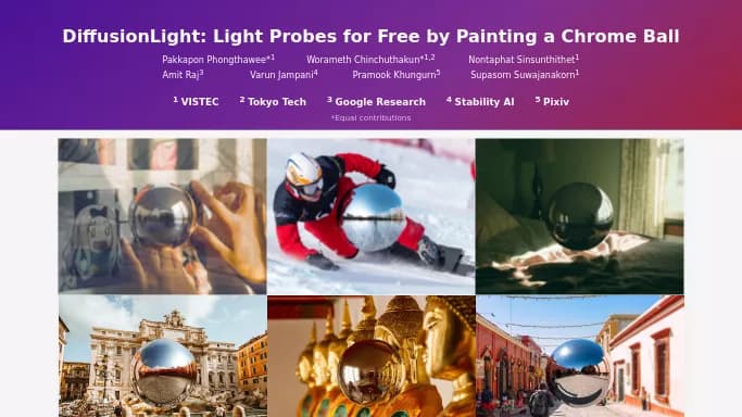 DiffusionLight — бесплатная нейросеть undefined, для редактирования изображений.