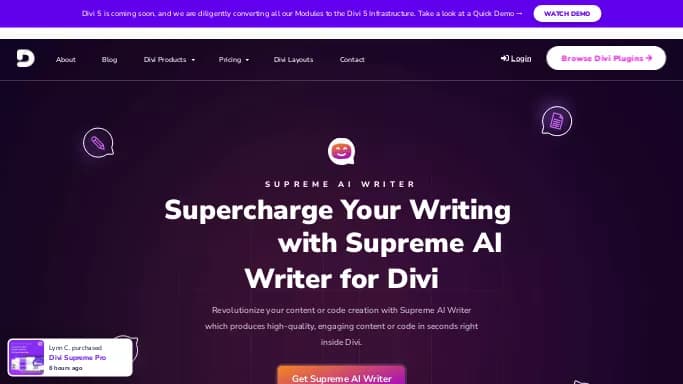 Supreme AI Writer — платная нейросеть для написания текста. Бесплатная версия с ограниченным функционалом, есть платные тарифы.