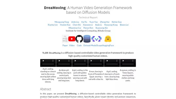 DreaMoving — бесплатная нейросеть undefined, для редактирования изображений, для редактирования видео.