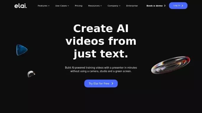 Elai IO — бесплатная нейросеть для создания видео. Бесплатная версия с ограниченным функционалом, есть платные тарифы.