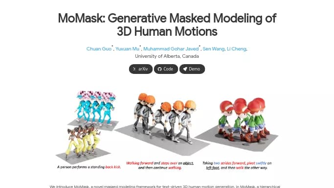 MoMask — бесплатная нейросеть для 3D и анимации.