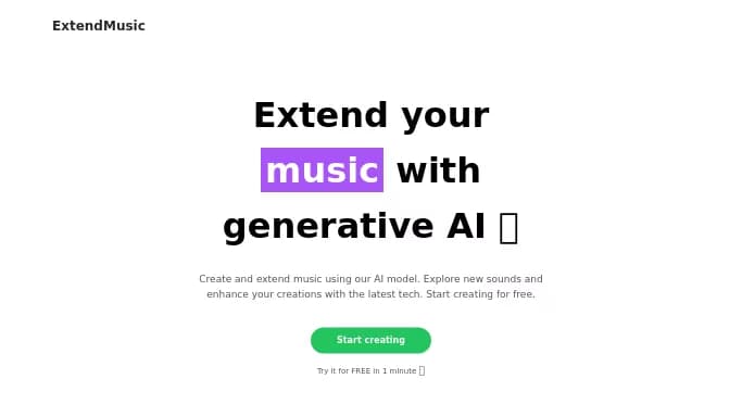 ExtendMusic.AI — бесплатная нейросеть для создания музыки.