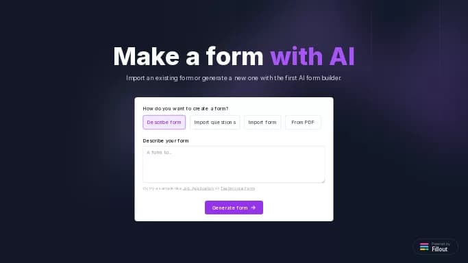 AI Form Builder — бесплатная нейросеть для маркетинга, для повышения продуктивности.
