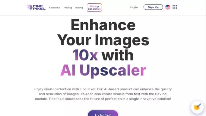 FinePixel — бесплатная нейросеть для создания изображений, в сфере недвижимости и архитектуры. Бесплатная версия с ограниченным функционалом, есть платные тарифы.