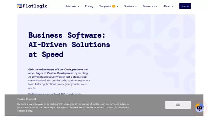 Flatlogic — платная нейросеть для no Code/Low Code разработки.