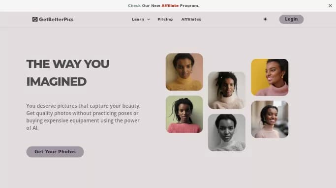 GetBetterPics — платная нейросеть для редактирования изображений, для SMM. Бесплатная версия с ограниченным функционалом, есть платные тарифы.