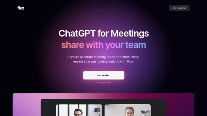 Flux AI — бесплатная нейросеть для повышения продуктивности. Бесплатная версия с ограниченным функционалом, есть платные тарифы.