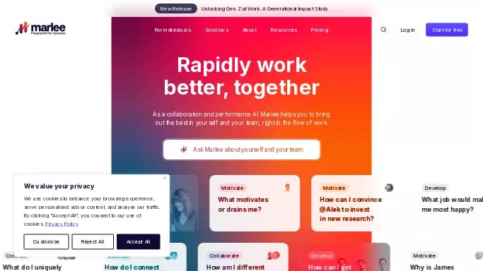 Coach Marlee — бесплатная нейросеть помогающие в управлении персоналом, для повышения продуктивности.
