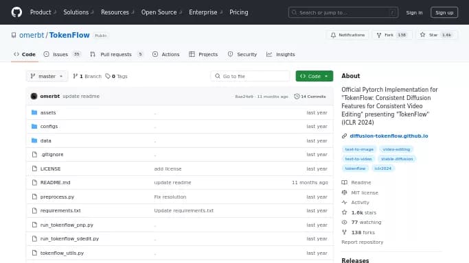 TokenFlow — бесплатная нейросеть undefined, Open Source.
