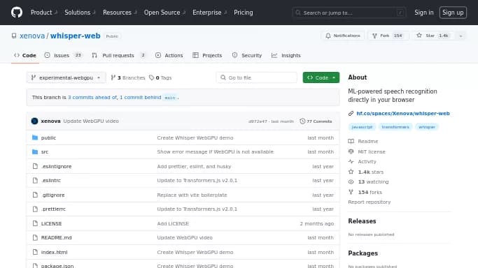 Whisper WebGPU — бесплатная нейросеть Open Source, для транскрибации аудио и видео, для повышения продуктивности, для помощи в образовании.