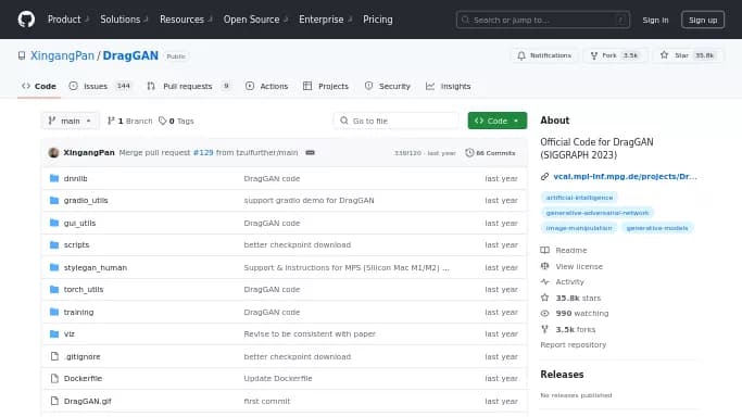DragGAN — бесплатная нейросеть Open Source, для редактирования изображений.