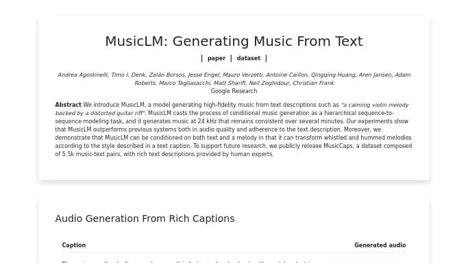 Google MusicLM — бесплатная нейросеть undefined.