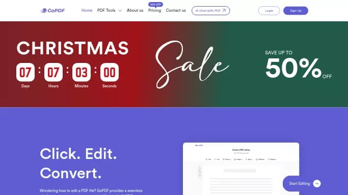GoPDF — бесплатная нейросеть для таблиц и PDF. Бесплатная версия с ограниченным функционалом, есть платные тарифы.
