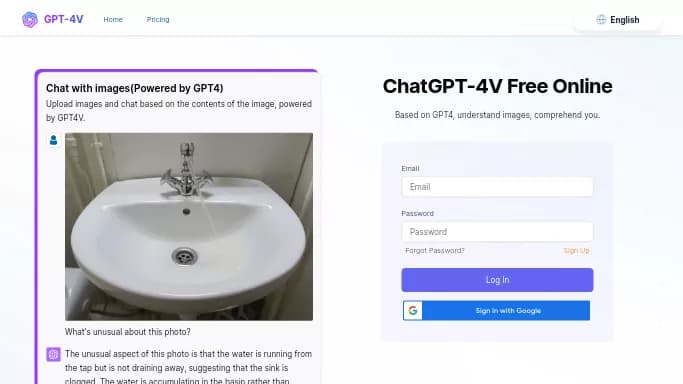 GPT-4V Online — бесплатная нейросеть для определения ИИ, для копирайтинга. Бесплатная версия с ограниченным функционалом, есть платные тарифы.