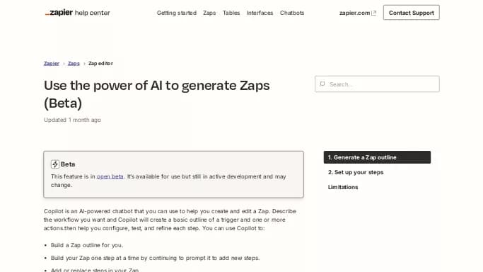 Create a Zap by Zapier — бесплатная нейросеть для разработки программного обеспечения, для повышения продуктивности.