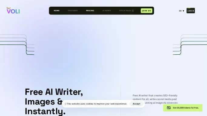 HeyVoli — платная нейросеть для маркетинга. Бесплатная версия с ограниченным функционалом, есть платные тарифы.