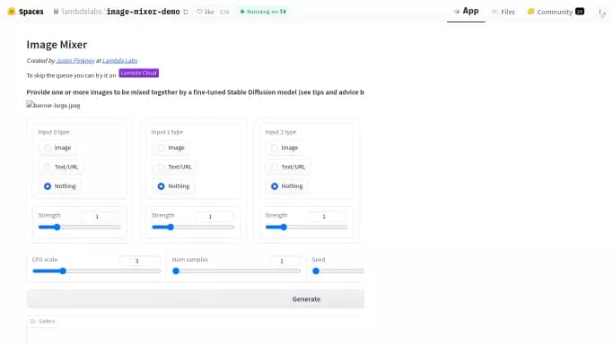 Image Mixer — бесплатная нейросеть для создания изображений.