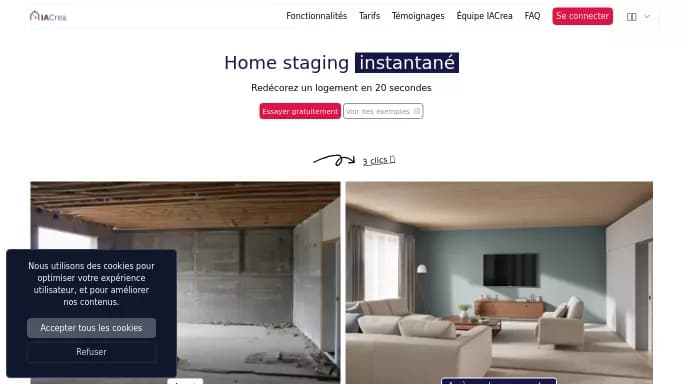 IACrea — платная нейросеть в сфере недвижимости и архитектуры. Бесплатная версия с ограниченным функционалом, есть платные тарифы.