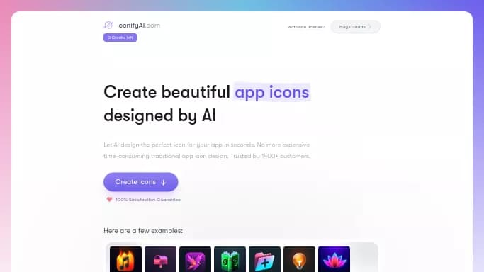 IconifyAI — платная нейросеть для создания изображений, для дизайна. Бесплатная версия с ограниченным функционалом, есть платные тарифы.