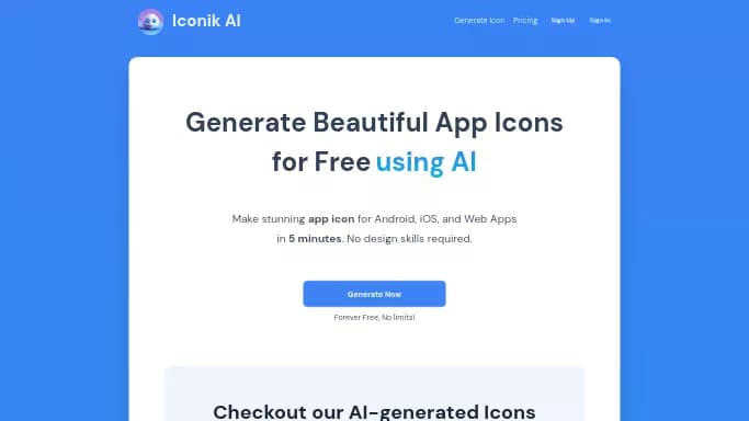 Iconik AI — бесплатная нейросеть для создания изображений. Бесплатная версия с ограниченным функционалом, есть платные тарифы.