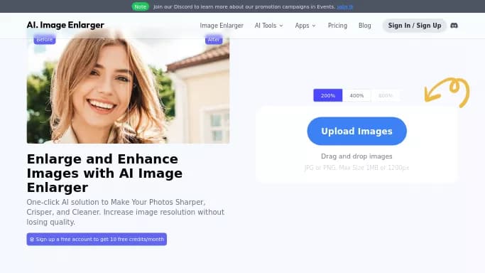 ImgLarger — бесплатная нейросеть для редактирования изображений. Бесплатная версия с ограниченным функционалом, есть платные тарифы.