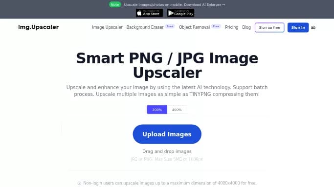 Img Upscaler — бесплатная нейросеть для редактирования изображений. Бесплатная версия с ограниченным функционалом, есть платные тарифы.