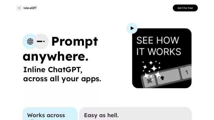 InlineGPT — бесплатная нейросеть для генерации промптов.