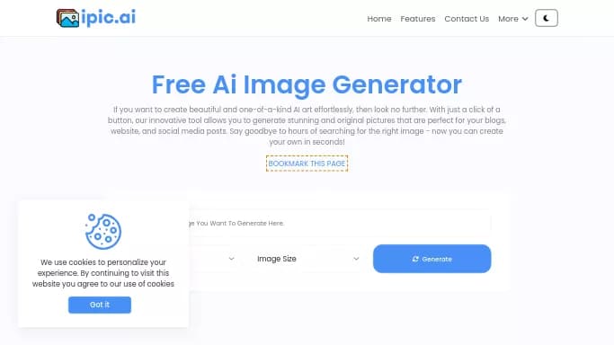 Ipic AI — бесплатная нейросеть для создания изображений.