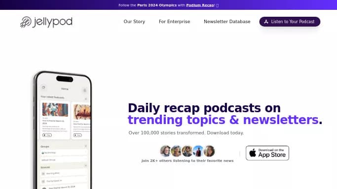 Jellypod — платная нейросеть для создания голоса. Бесплатная версия с ограниченным функционалом, есть платные тарифы.
