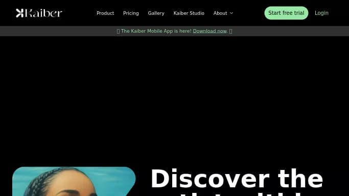 Kaiber AI — бесплатная нейросеть для создания видео. Бесплатная версия с ограниченным функционалом, есть платные тарифы.