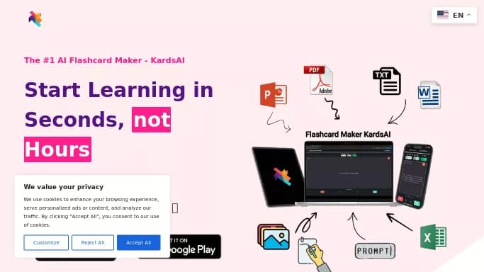 KardsAI — платная нейросеть для суммаризации текста, для повышения продуктивности, для помощи в образовании.