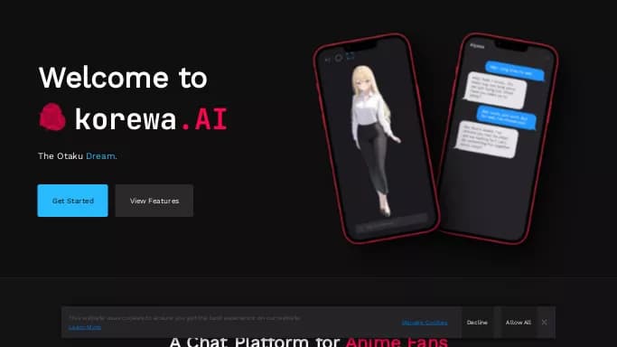 Korewa AI — бесплатная нейросеть для создания аватаров и цифровых 3D персонажей. Бесплатная версия с ограниченным функционалом, есть платные тарифы.