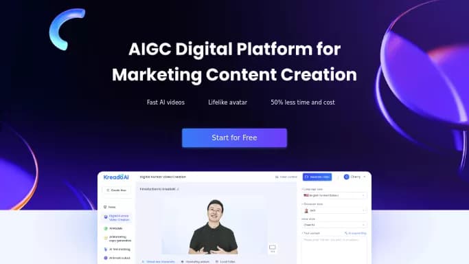 Kreado AI — бесплатная нейросеть для создания видео. Бесплатная версия с ограниченным функционалом, есть платные тарифы.