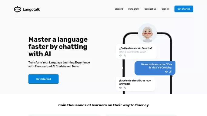 LangoTalk — бесплатная нейросеть для помощи в образовании, для повышения продуктивности. Бесплатная версия с ограниченным функционалом, есть платные тарифы.