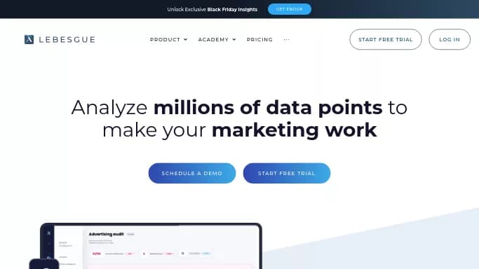 Lebesgue — бесплатная нейросеть для маркетинга. Бесплатная версия с ограниченным функционалом, есть платные тарифы.