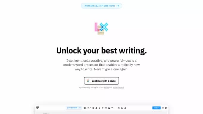 Lex AI — бесплатная нейросеть для помощи в образовании, для написания текста. Бесплатная версия с ограниченным функционалом, есть платные тарифы.