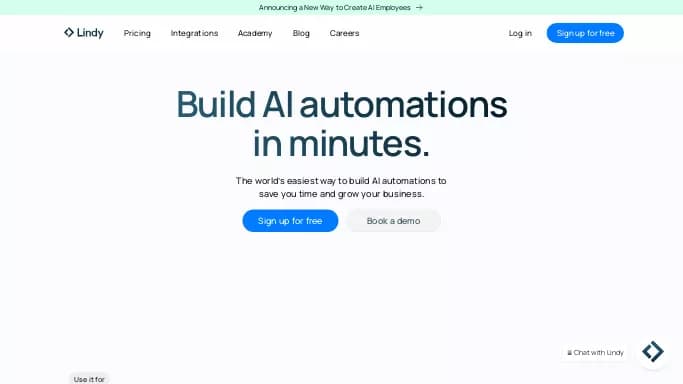 Lindy.ai — бесплатная нейросеть , автономные ИИ (AGI), для помощи в автоматизации, для маркетинга. Бесплатная версия с ограниченным функционалом, есть платные тарифы.