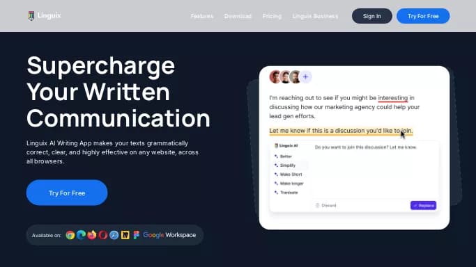 Linguix — бесплатная нейросеть для копирайтинга, для написания текста. Бесплатная версия с ограниченным функционалом, есть платные тарифы.