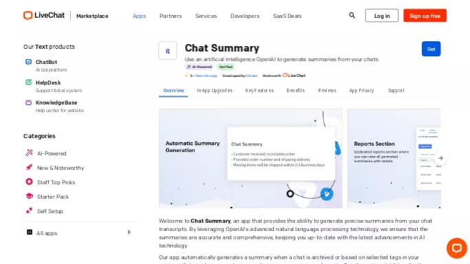 Chat Summary — бесплатная нейросеть для суммаризации текста, для повышения продуктивности, для помощи в образовании. Бесплатная версия с ограниченным функционалом, есть платные тарифы.