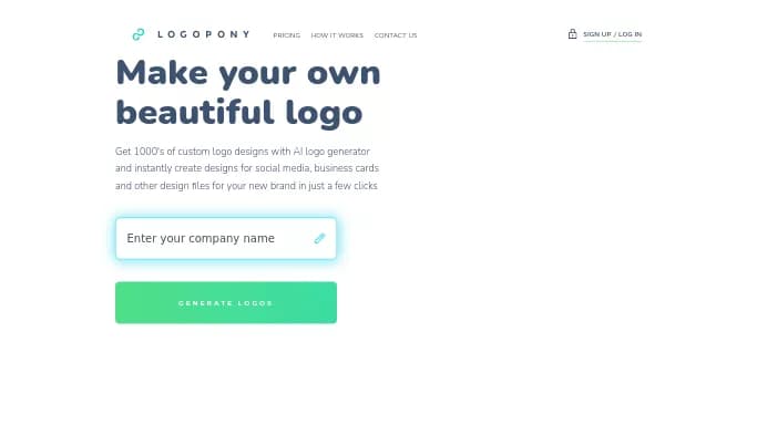 Logopony — платная нейросеть для создания логотипа. Бесплатная версия с ограниченным функционалом, есть платные тарифы.