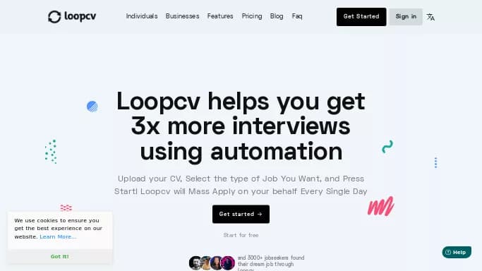 Loopcv — платная нейросеть помогающие в управлении персоналом. Бесплатная версия с ограниченным функционалом, есть платные тарифы.