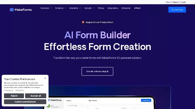 MakeForms.io — бесплатная нейросеть для дизайна. Бесплатная версия с ограниченным функционалом, есть платные тарифы.
