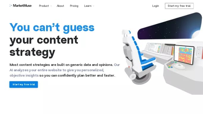 MarketMuse — бесплатная нейросеть для копирайтинга, для маркетинга, для научно-исследовательской деятельности. Бесплатная версия с ограниченным функционалом, есть платные тарифы.