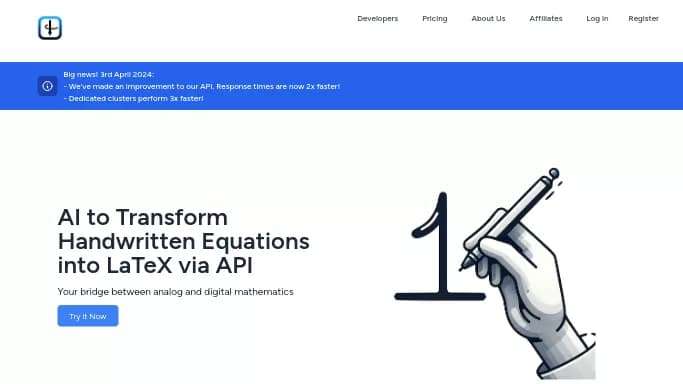 MathHandwriting — бесплатная нейросеть для помощи в образовании. Бесплатная версия с ограниченным функционалом, есть платные тарифы.