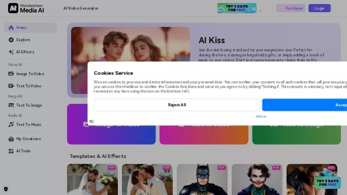 AI Video by Media.io — платная нейросеть для создания видео.