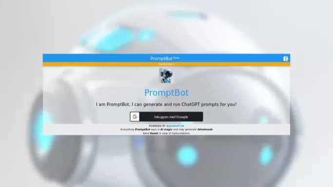 PromptBot — бесплатная нейросеть для генерации промптов. Бесплатная версия с ограниченным функционалом, есть платные тарифы.